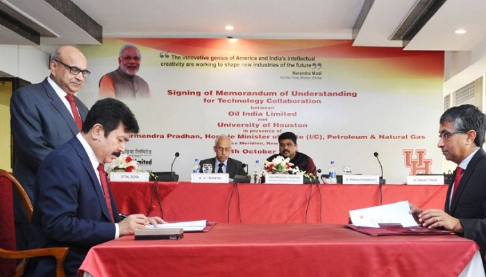 MoU, Technology Collaboration, Oil India Limited, University of Houston