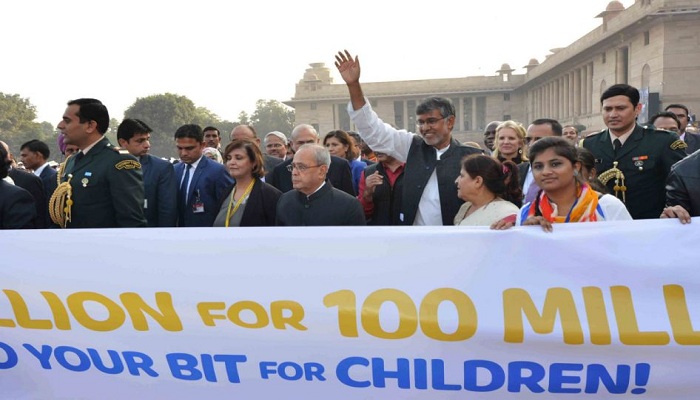 100 Million for 100 Million Campaign, Pranab Mukherjee, Kailash Satyarthi, Children’s Foundation, Rashtrapati Bhavan