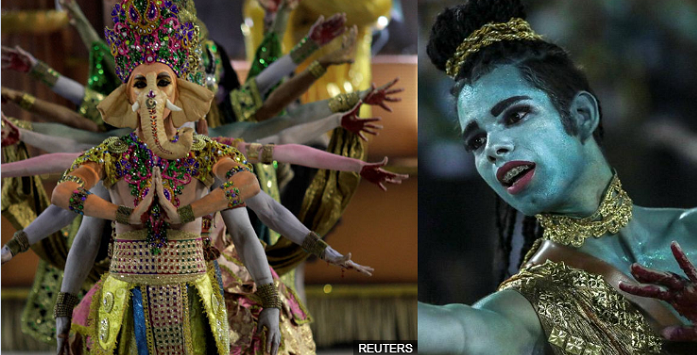 Rio carnival, Lord Ganesha, Brazil, Rajan Zed,Lord Brahma , Lord Indra
